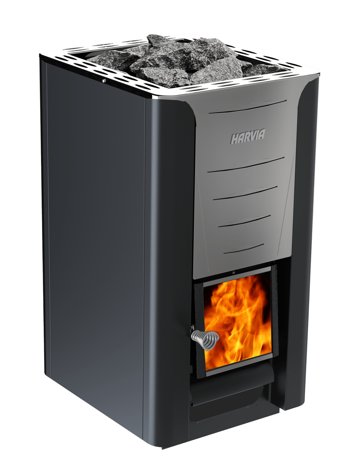Harvia Pro 26 wood-burning sauna heater, graphite black