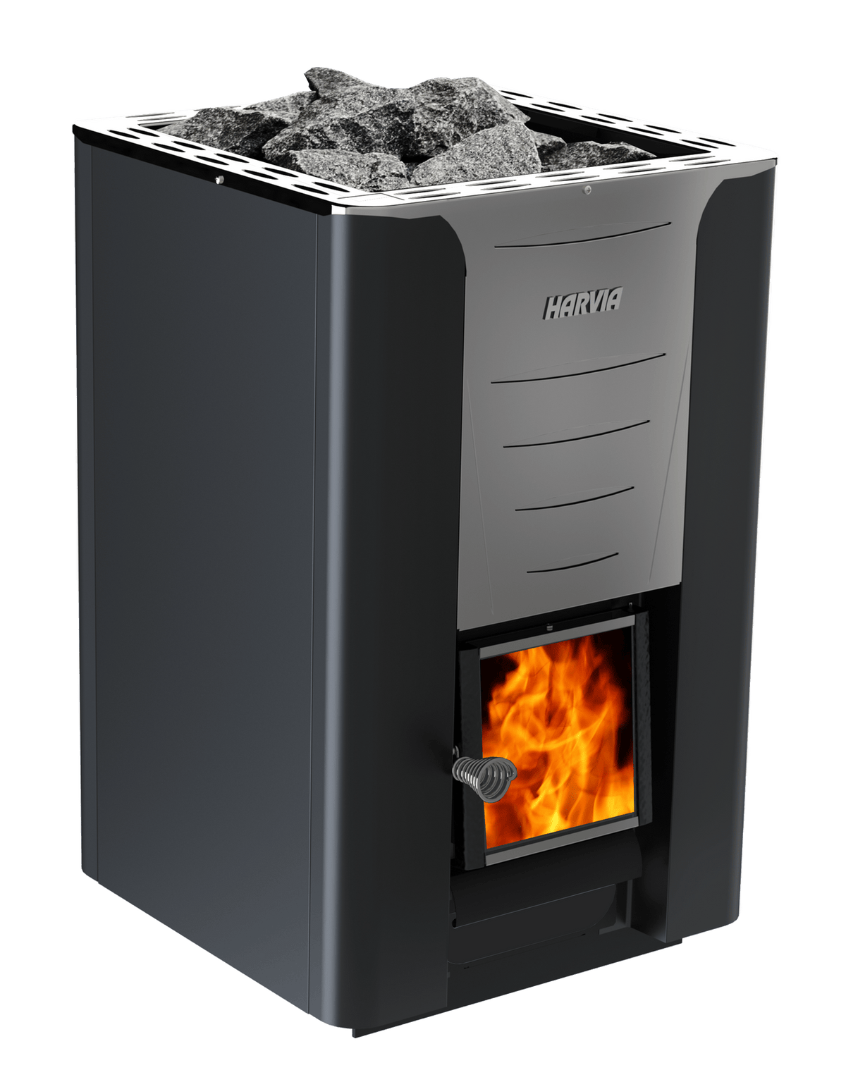 Harvia Pro 36 wood-burning sauna heater, graphite black