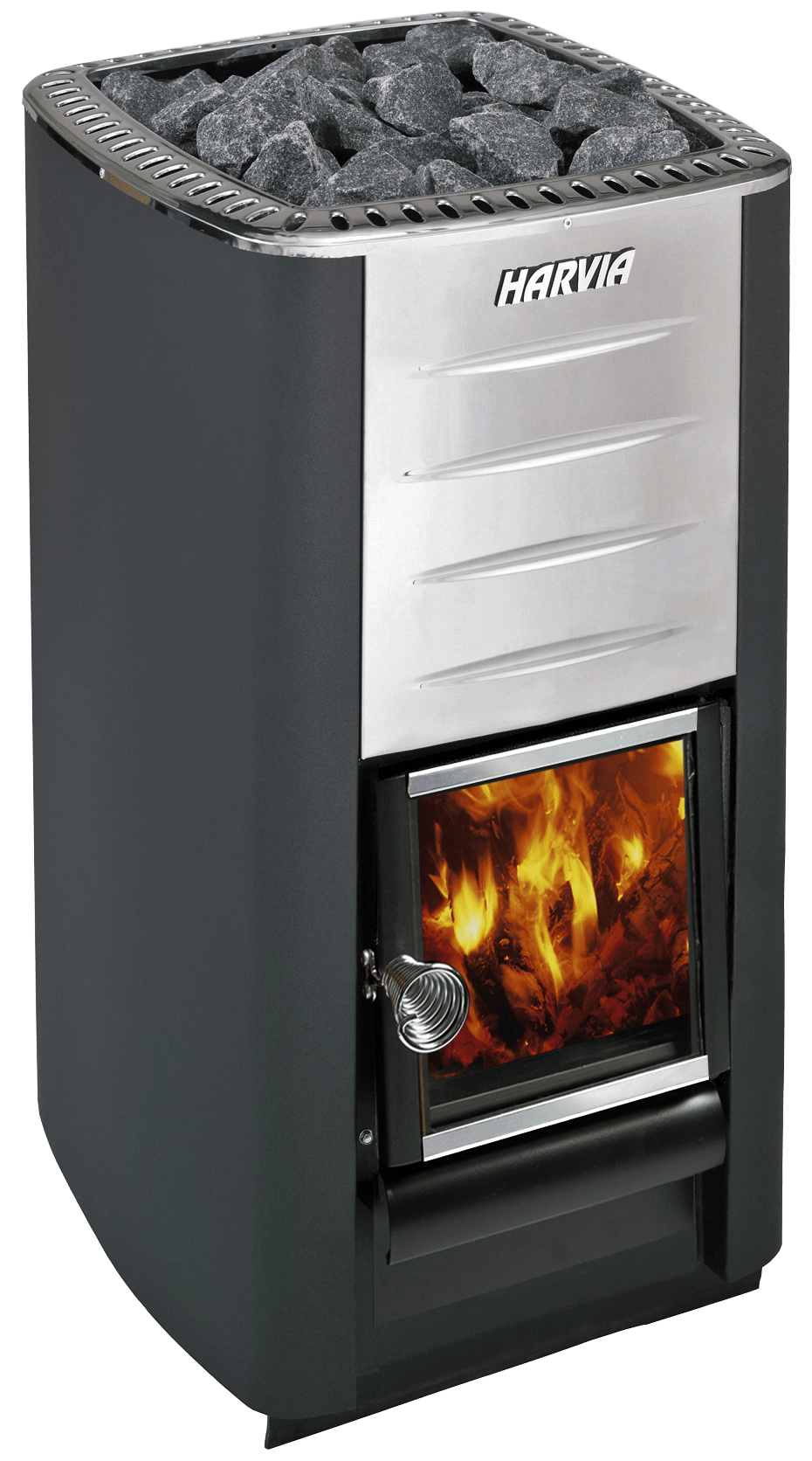 Harvia M3 BK package, graphite black wood-burning sauna heater