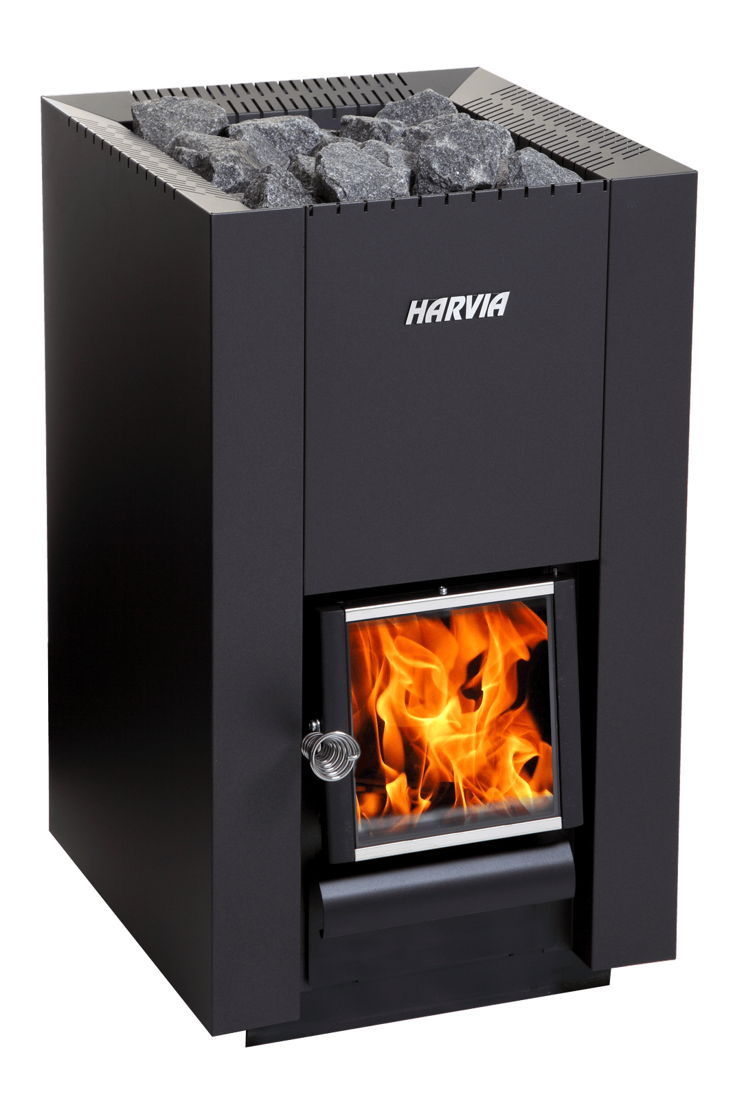 Harvia Linear 16 wood-burning sauna heater, black