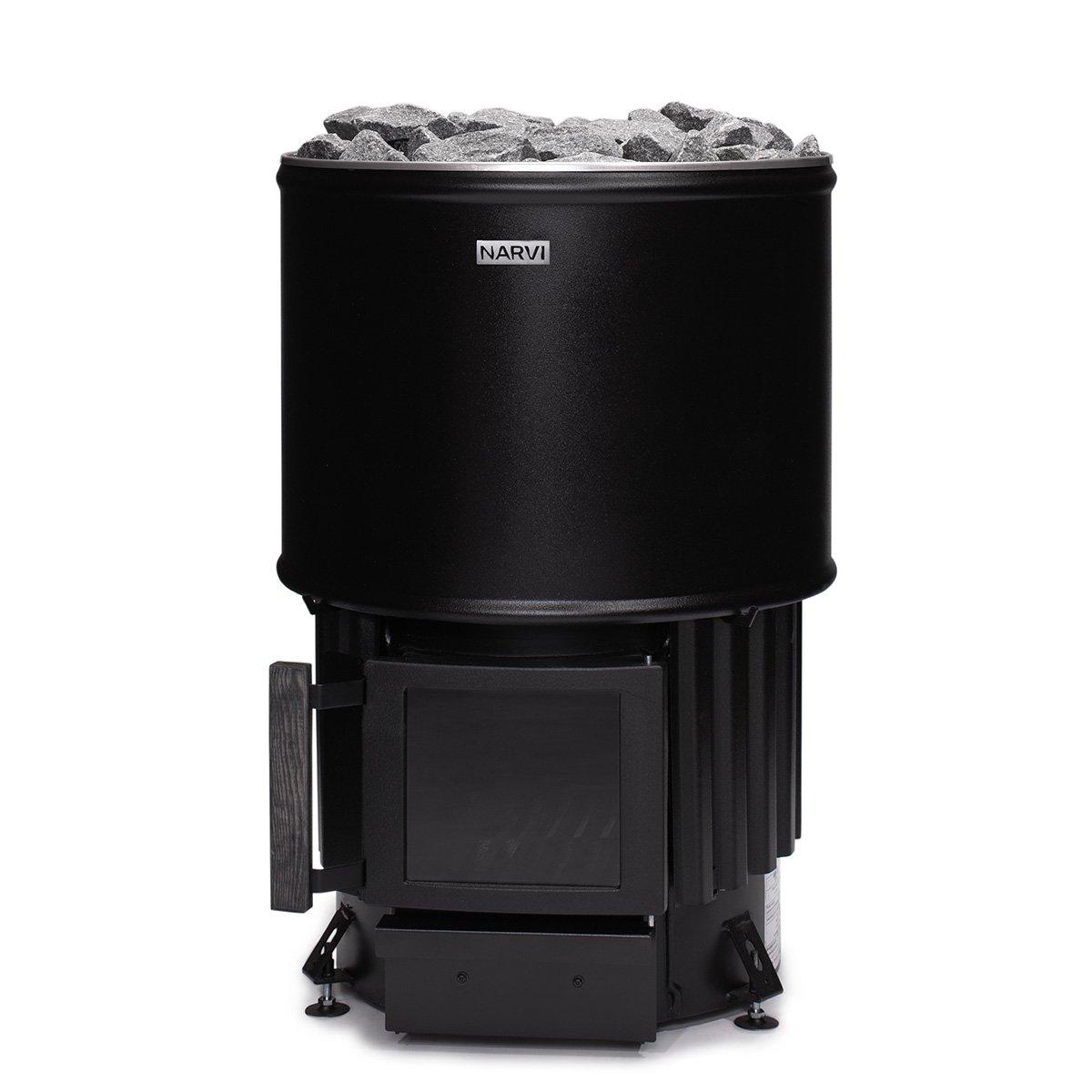 Narvi Luosto stove in a wood sauna