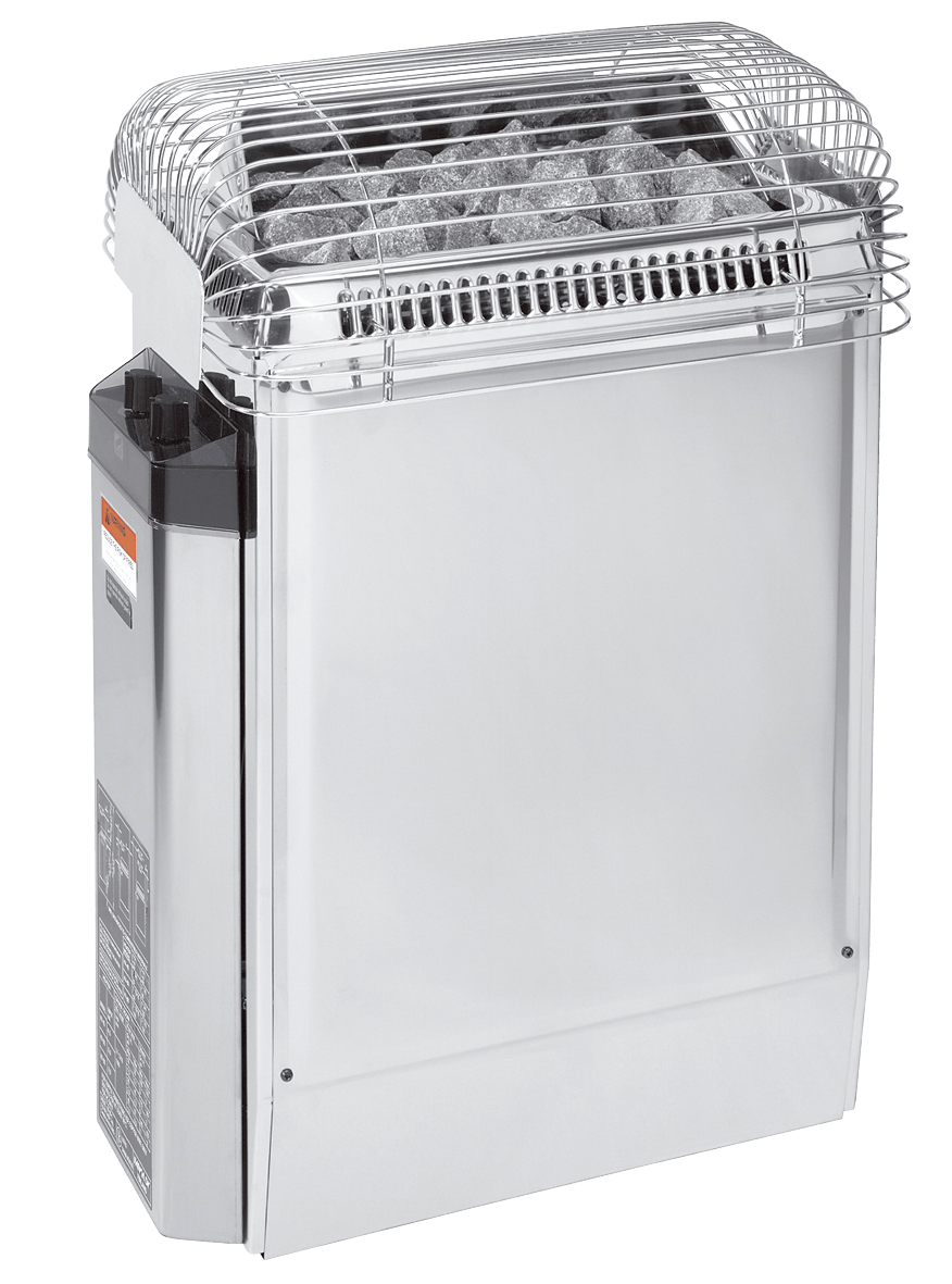 Harvia TopClass KV80 wall-mounted electric sauna heater, stainless steel