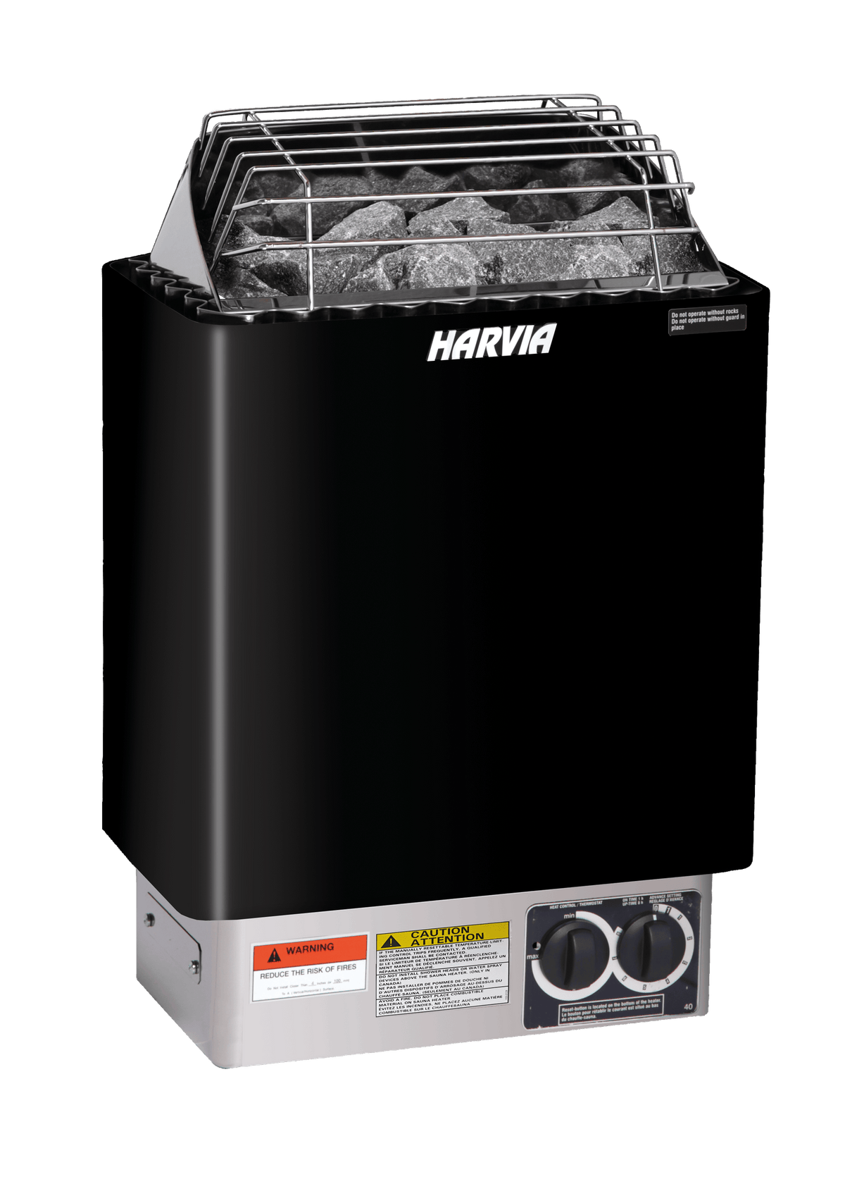 Harvia KIP45B wall-mounted electric sauna heater, black
