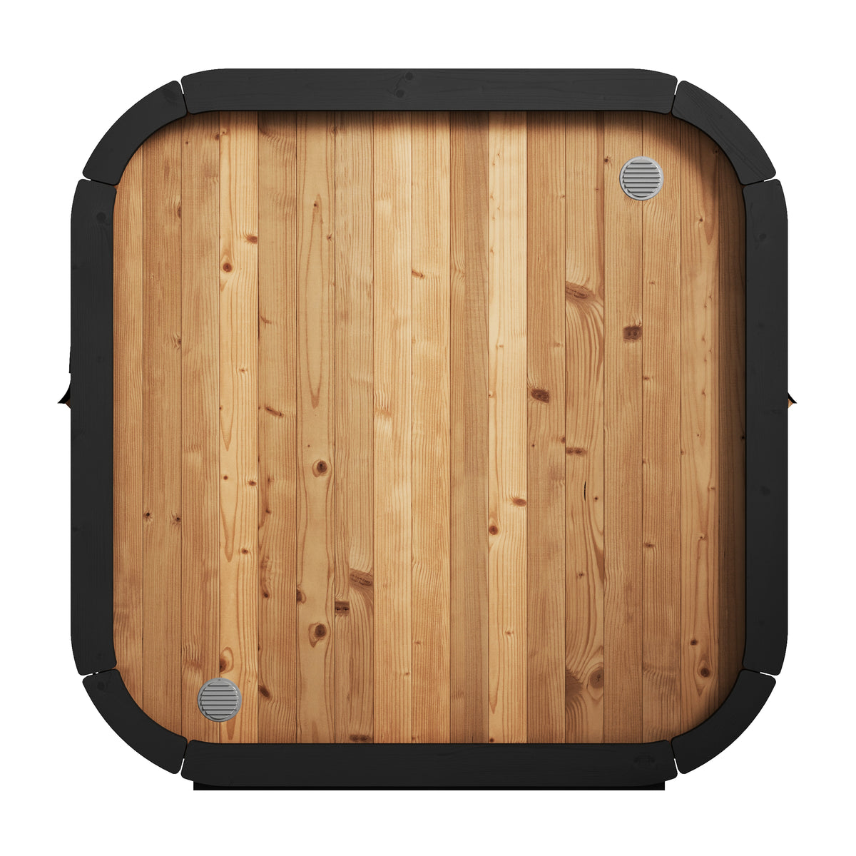 SaunaLife CL4G rear wood panel with black rounded frame and two vents