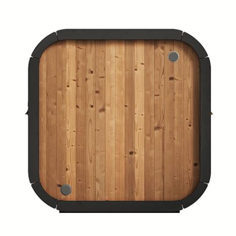 SaunaLife CL5G rear wood panel with black rounded frame and two vents