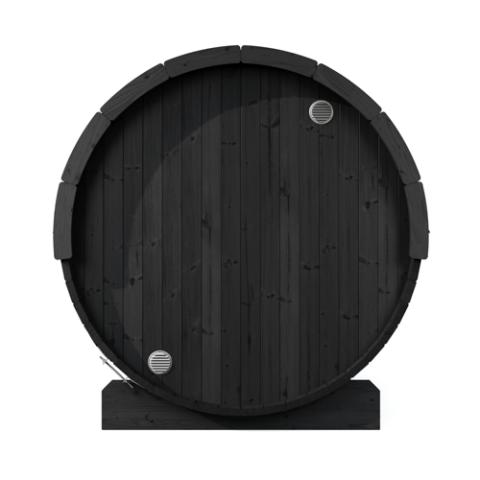 SaunaLife E7GB black barrel rear wall with two silver vents
