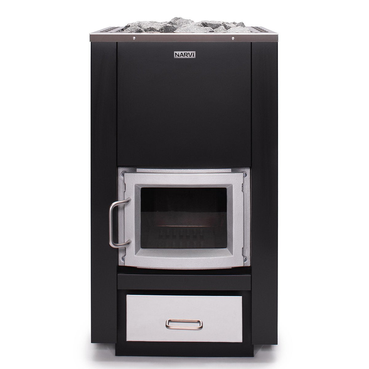 Narvi 30 large wood-burning sauna stove, black