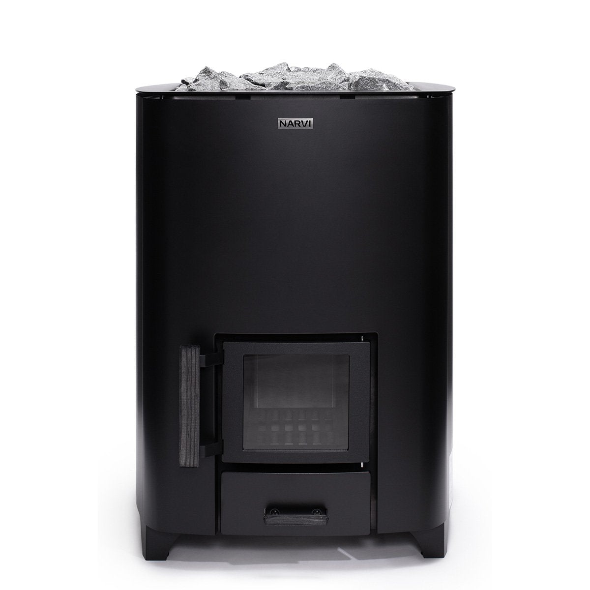 Narvi NC black wood-burning sauna stove, studio