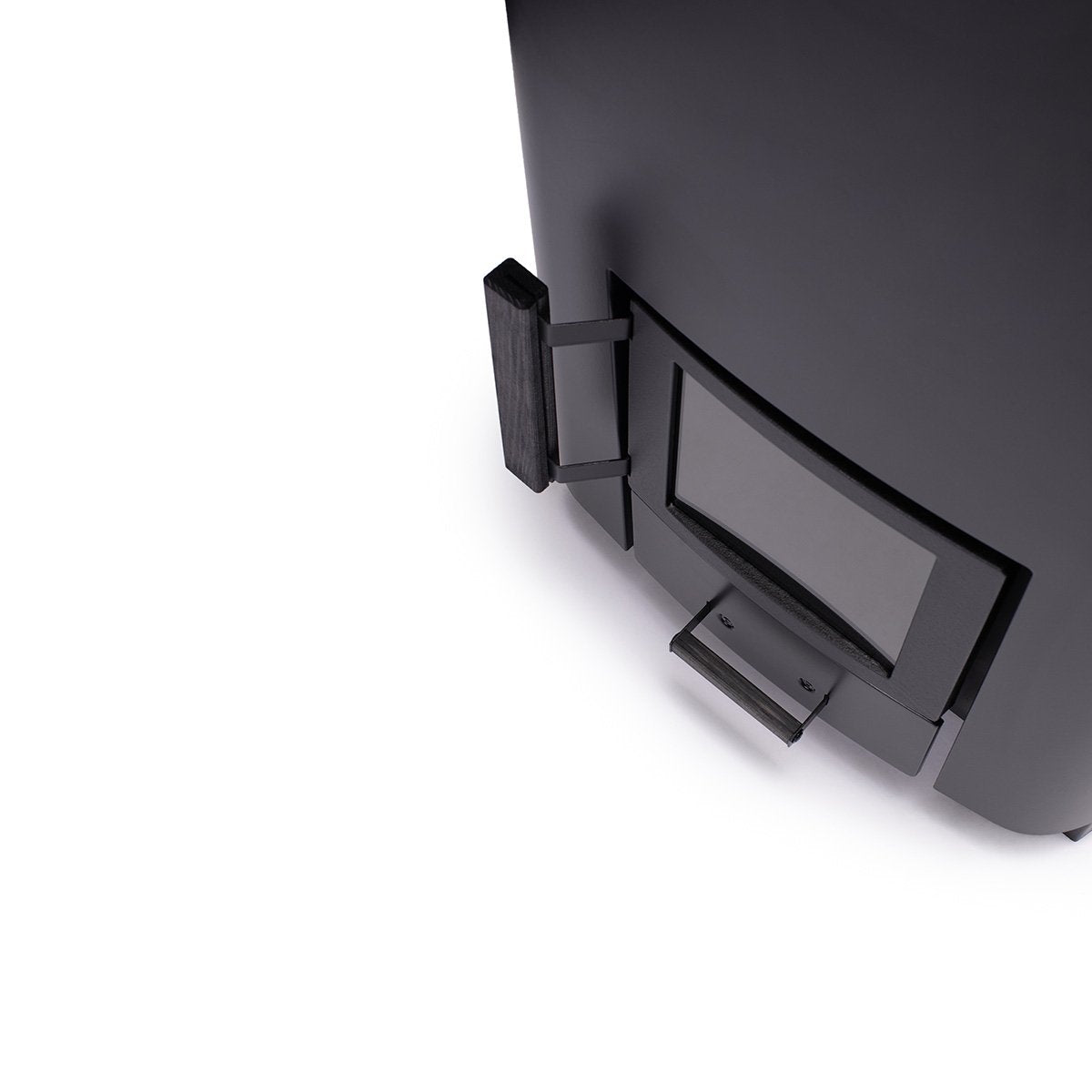 Narvi NC black stove in a wood sauna