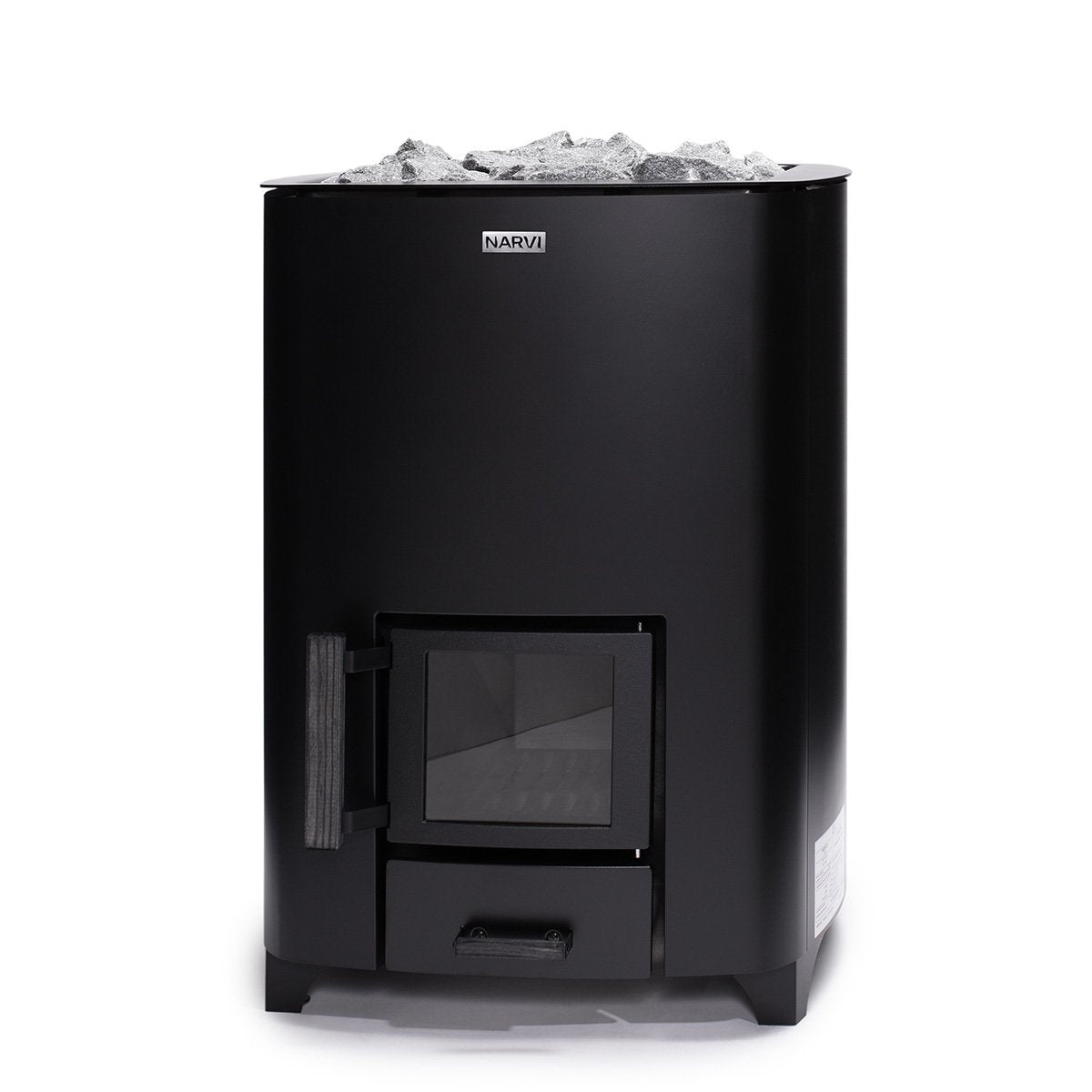 Narvi NC black stove stone frame and glass door