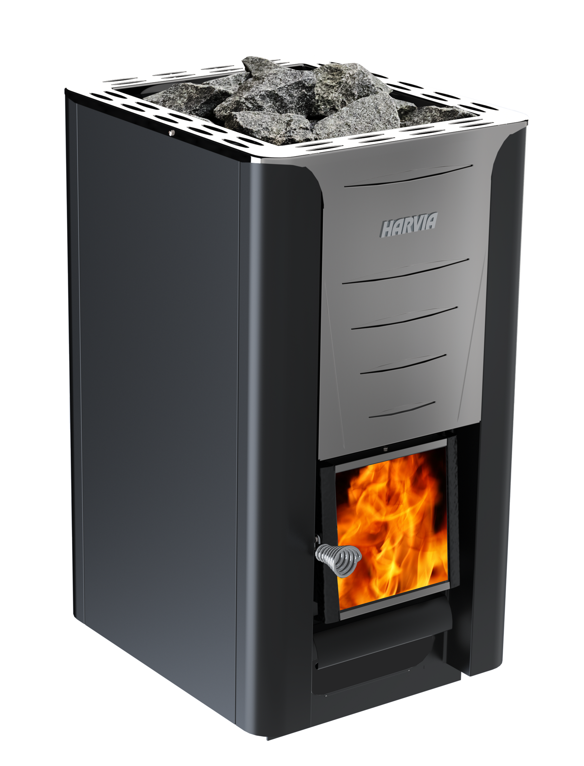 Harvia Pro 26 wood-burning sauna heater, graphite black