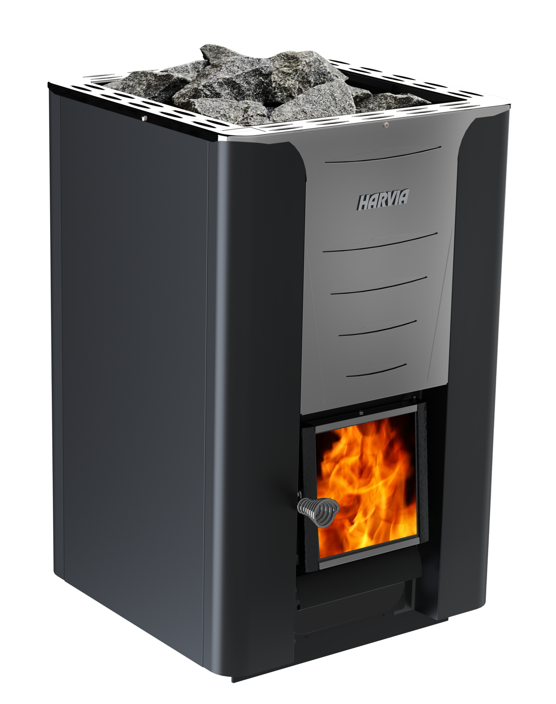 Harvia Pro 36 wood-burning sauna heater, graphite black