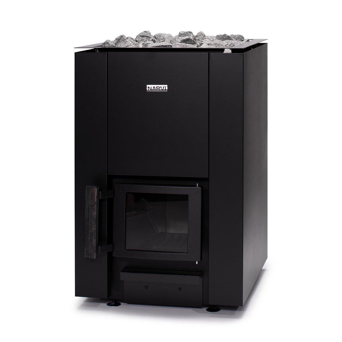 Narvi Kaamos stove stone top and glass door