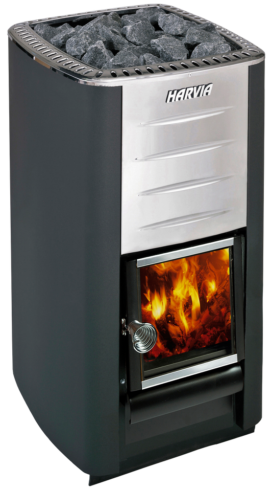 Harvia M3 wood-burning sauna heater, graphite black