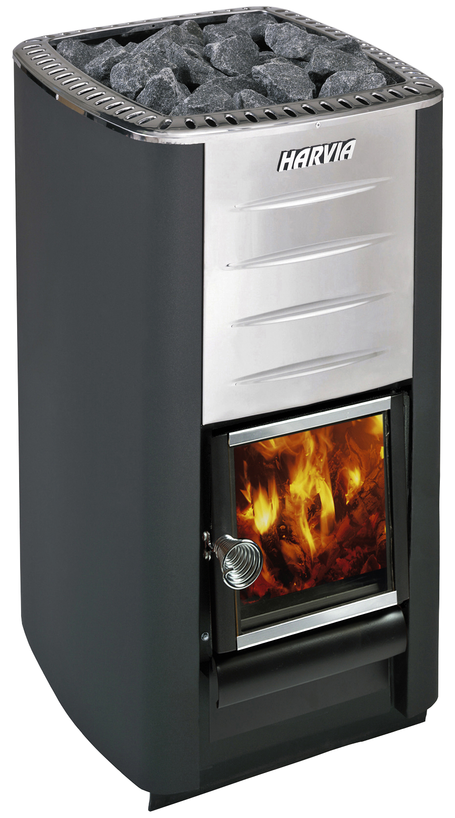 Harvia M3 BK package, graphite black wood-burning sauna heater