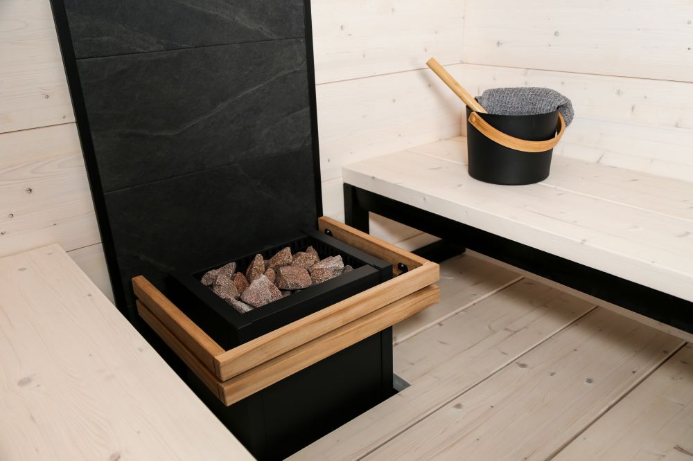 Harvia Virta with wooden safety rail