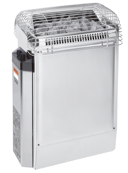 Harvia TopClass KV80 wall-mounted electric sauna heater, stainless steel