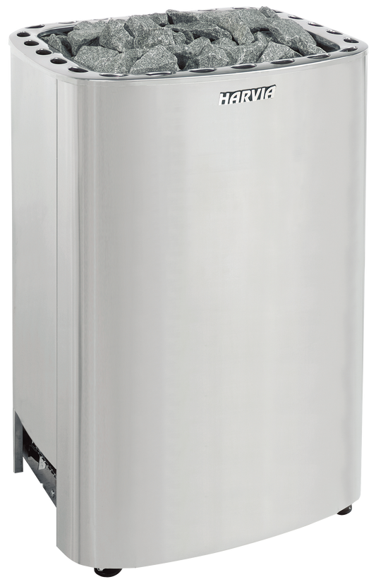Harvia Club K15G floor-standing electric sauna heater, stainless steel