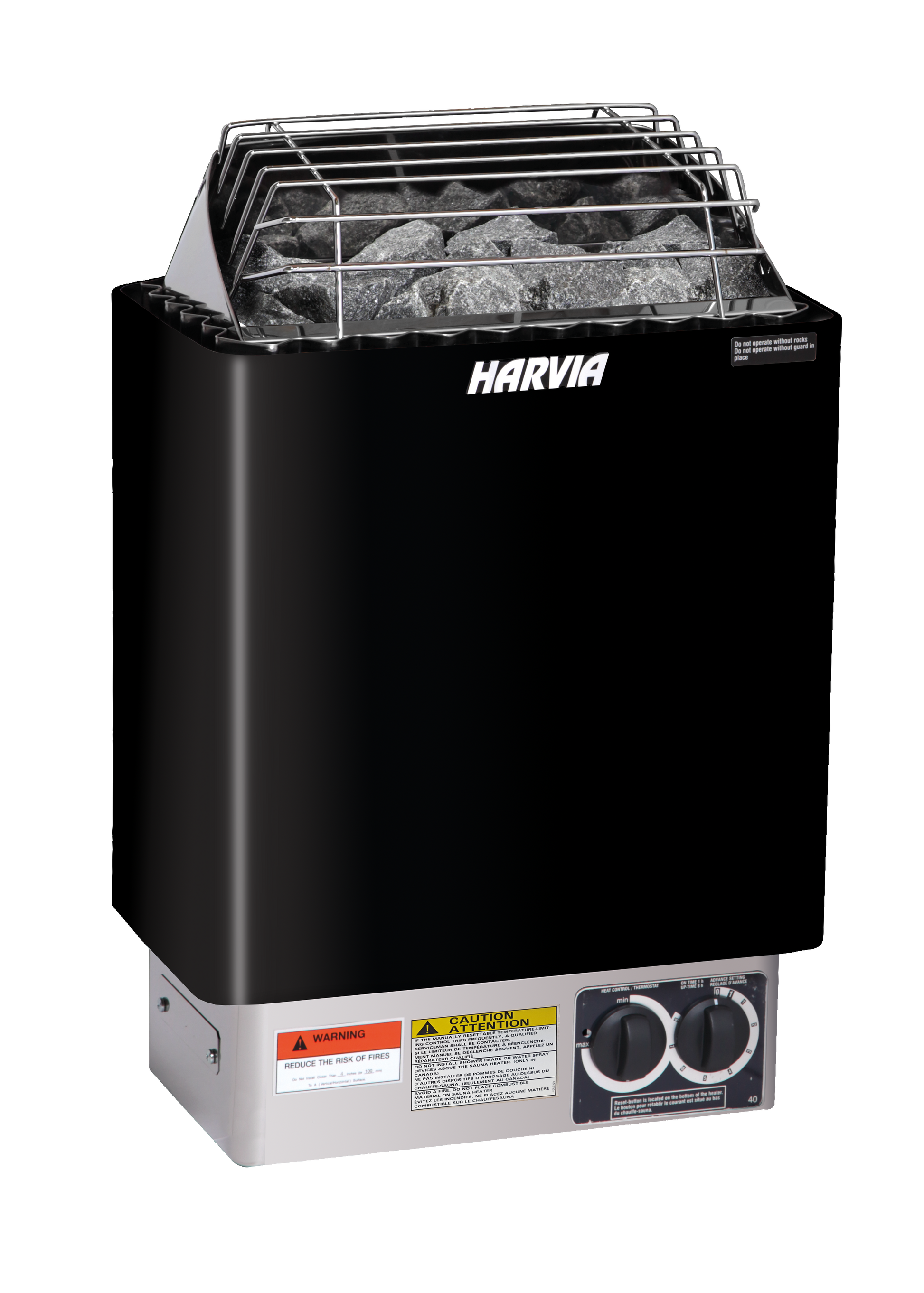 Harvia KIP45B wall-mounted electric sauna heater, black