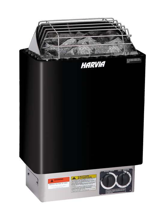Harvia KIP45B wall-mounted electric sauna heater, black