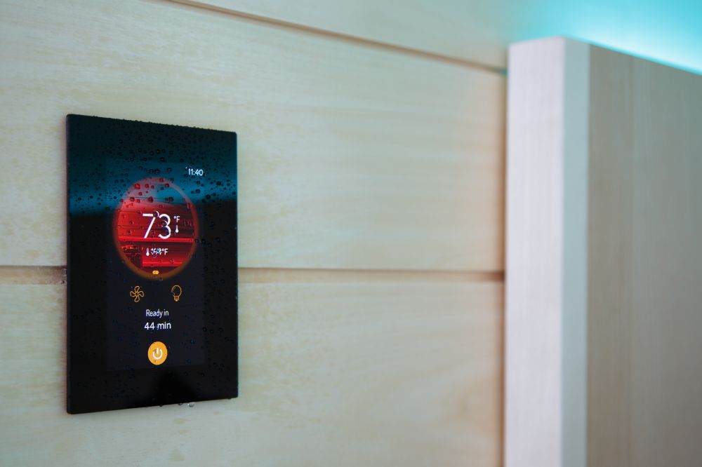 Harvia Fenix glass panel interface