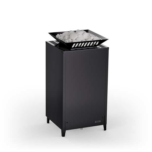 EOS Cubo Avantgarde electric sauna heater, matt black, side still