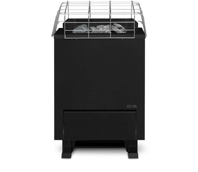 EOS Gracil floor-standing electric sauna heater, black, North America frontal still
