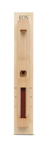 EOS Lux sand timer, maple, vertical still