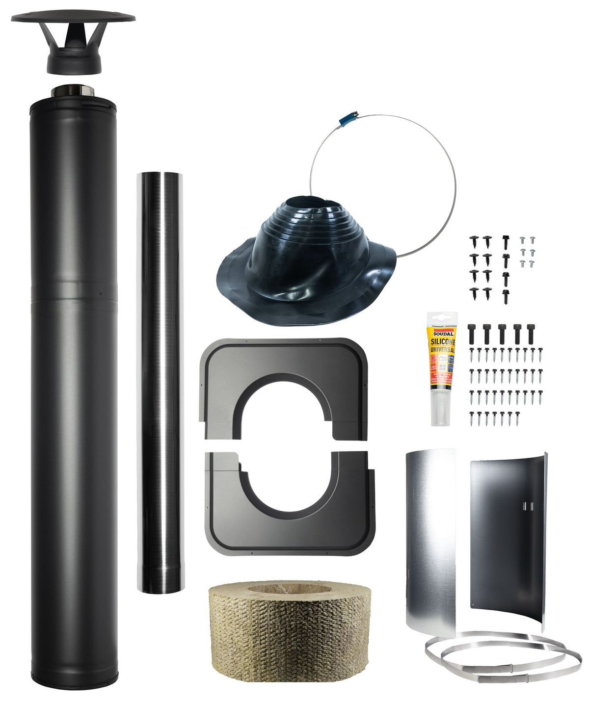 Harvia WHP1500M black steel chimney kit